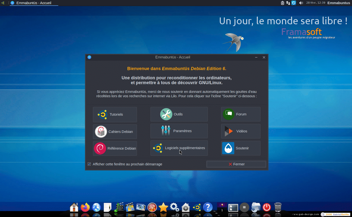 Nouvelle fenêtre d’installation des logiciels supplémentaires dans l’EmmaDE6 Core